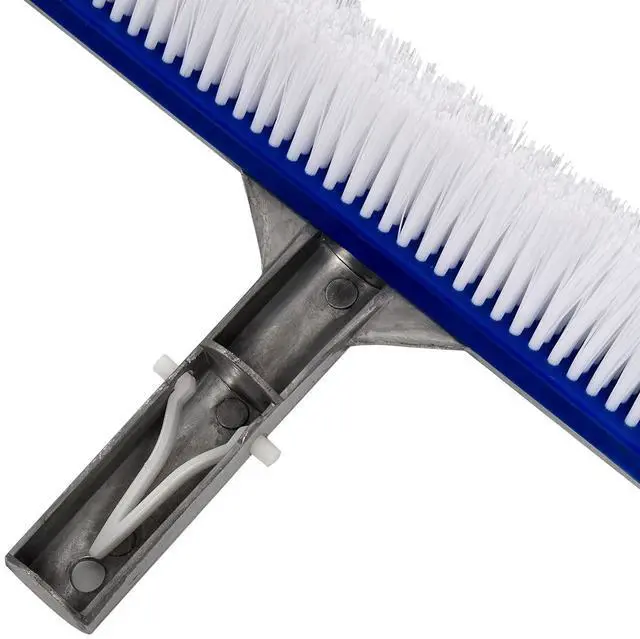 Alt view image 4 of 7 - 18 Inch Outdoor Pool Wall Brush Swimming Pool Cleaning Tool Aluminum Handle for Pond Spa Pools Algae Remover Scrubber