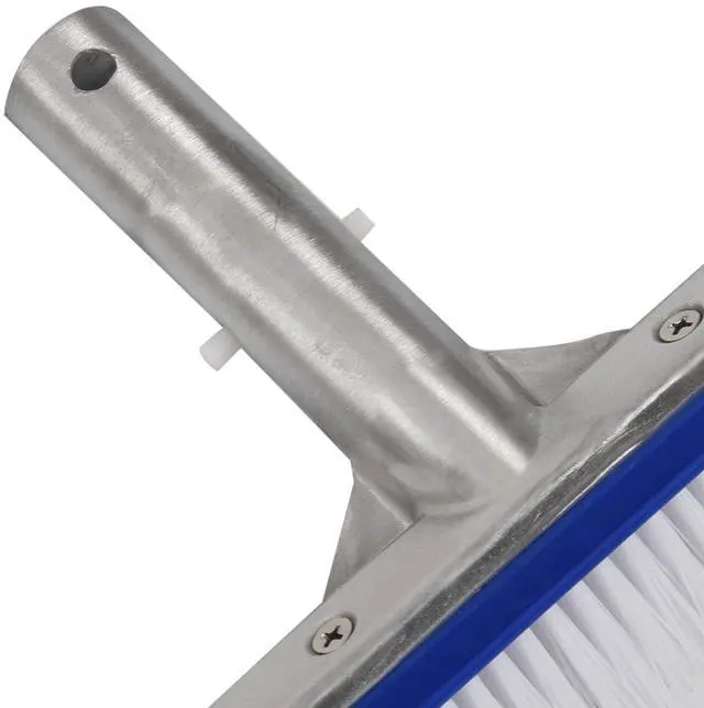 Alt view image 5 of 7 - 18 Inch Outdoor Pool Wall Brush Swimming Pool Cleaning Tool Aluminum Handle for Pond Spa Pools Algae Remover Scrubber
