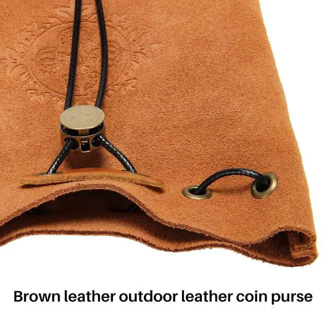Alt view image 2 of 7 - Outdoor Leather Cheap Coin Purse Coin Bag Drawstring Pouch Calabash Jewelry Packing Bags
