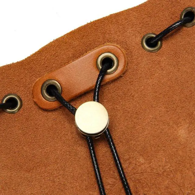 Alt view image 4 of 7 - Outdoor Leather Cheap Coin Purse Coin Bag Drawstring Pouch Calabash Jewelry Packing Bags
