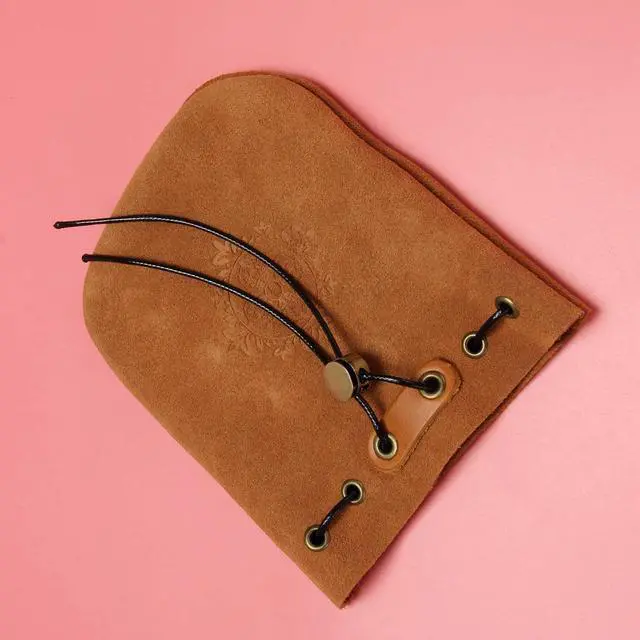 Alt view image 6 of 7 - Outdoor Leather Cheap Coin Purse Coin Bag Drawstring Pouch Calabash Jewelry Packing Bags
