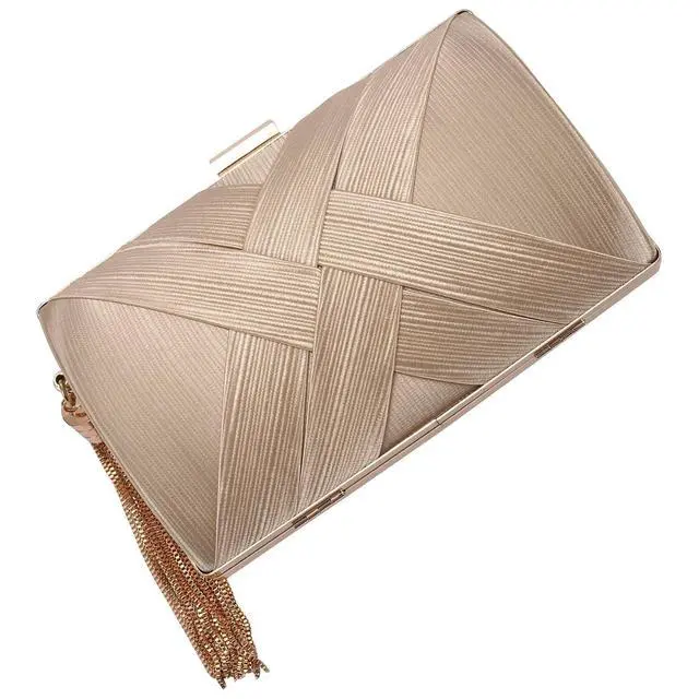 Alt view image 3 of 7 - Tassel Fashion Ladies Clutch Bag Shoulder Handbags Female Party Wedding Evening Bag For Phone Purse Gold