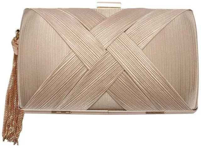 Main image of Tassel Fashion Ladies Clutch Bag Shoulder Handbags Female Party Wedding Evening Bag For Phone Purse Gold