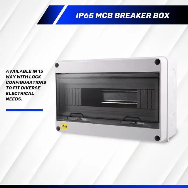 Alt view image 2 of 7 - HT Series Junction Box 15WAY PC IP65 Waterproof Distribution Box Outdoor Plastic Electrical HT-15Way forCircuit Breaker