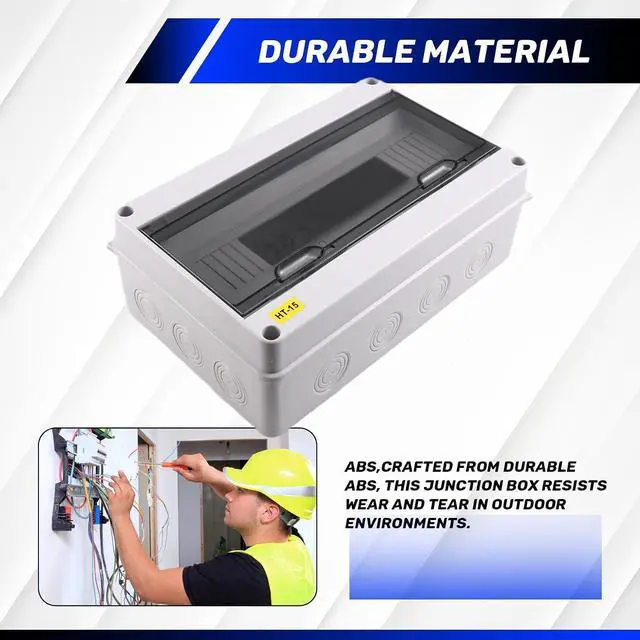 Alt view image 4 of 7 - HT Series Junction Box 15WAY PC IP65 Waterproof Distribution Box Outdoor Plastic Electrical HT-15Way forCircuit Breaker