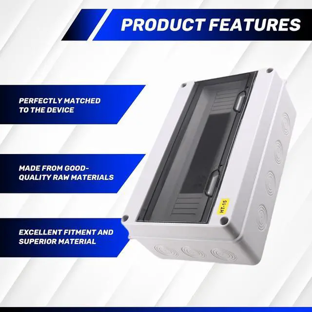 Alt view image 5 of 7 - HT Series Junction Box 15WAY PC IP65 Waterproof Distribution Box Outdoor Plastic Electrical HT-15Way forCircuit Breaker