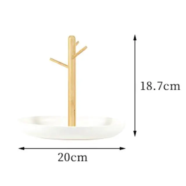 Alt view image 6 of 6 - Key Tray for Entryway Table, Catchall Tray Organizer with 3 Tiers Wood Rack for Keys,Bracelets,Watches,Jewelry,Phone A
