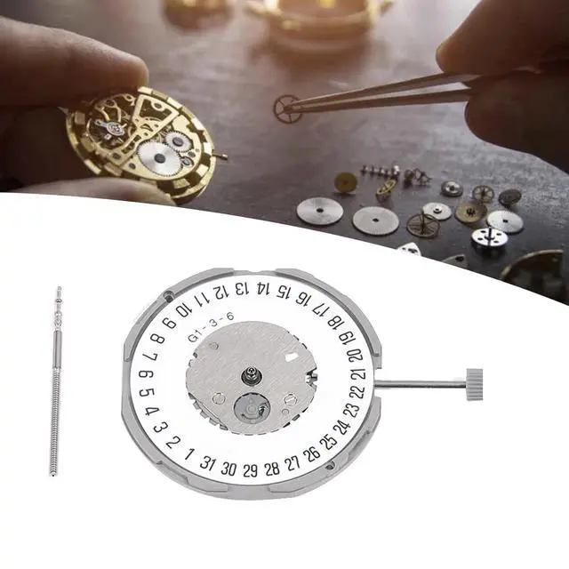 Alt view image 2 of 7 - GM10/GM12 Watch Movement GM12 Six-Point Calendar+0Mm Three-Pin High- Mechanical Watch Movement Replacement