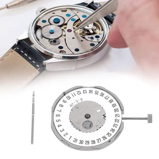 Alt view image 4 of 7 - GM10/GM12 Watch Movement GM12 Six-Point Calendar+0Mm Three-Pin High- Mechanical Watch Movement Replacement