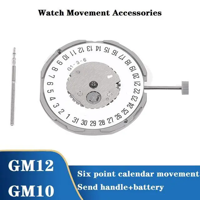 Alt view image 7 of 7 - GM10/GM12 Watch Movement GM12 Six-Point Calendar+0Mm Three-Pin High- Mechanical Watch Movement Replacement