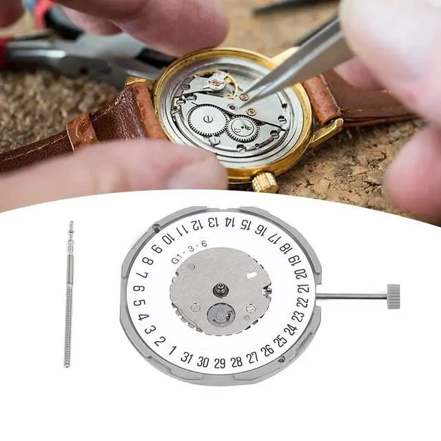 Alt view image 6 of 7 - GM10/GM12 Watch Movement GM12 Six-Point Calendar+0Mm Three-Pin High- Mechanical Watch Movement Replacement