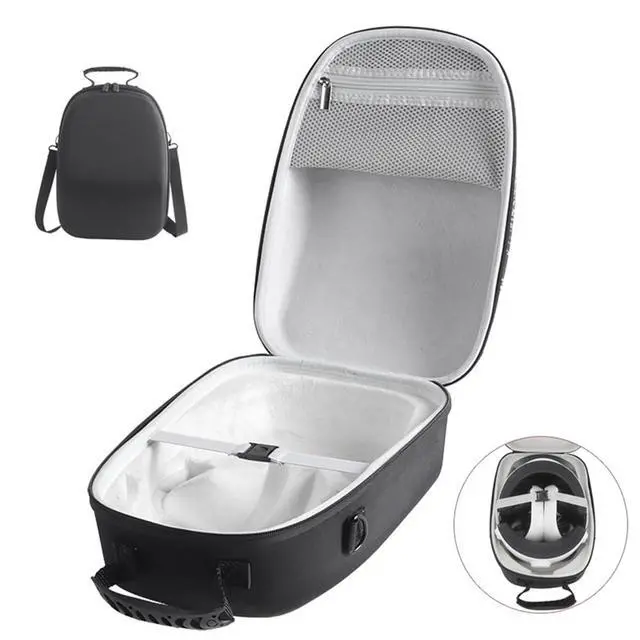 Alt view image 4 of 5 - Glasses Handbag EVA Protective Storage Cases with Handle Large-Capacity Dustproof Wear- for PS VR2 Glasses A Black