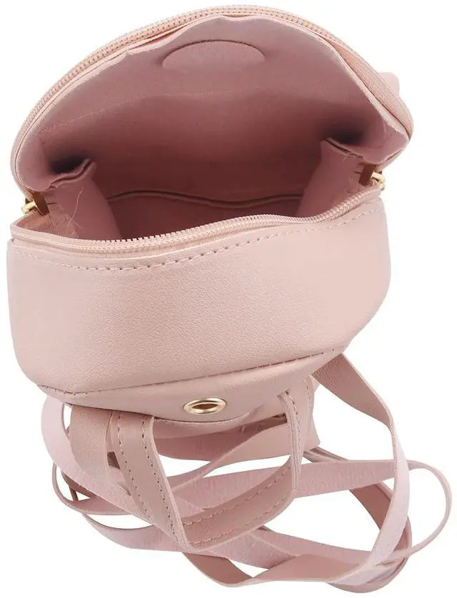 Alt view image 7 of 7 - Mini Backpack Small Diagonal Bag Leather Backpack Cute Bow Backpack Ladies Wallet