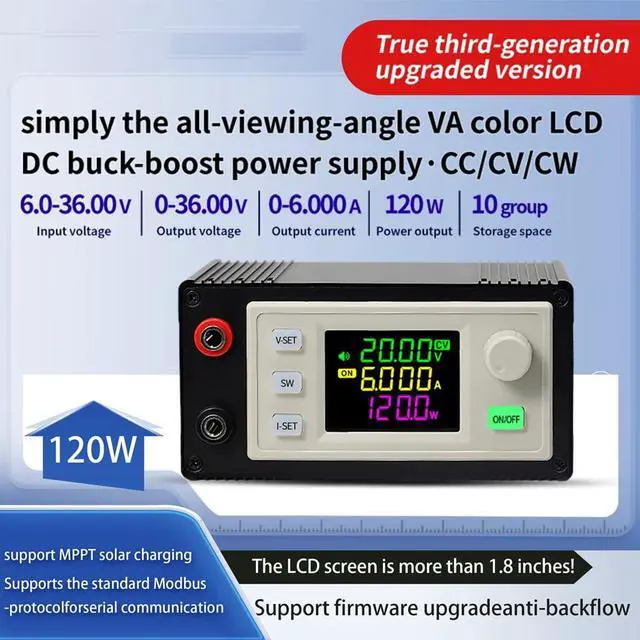 Alt view image 5 of 7 - DC Adjustable Buck Boost Converter Voltage Constant Voltage Current Solar Charge Module 6A Finished Product XY-SK120X