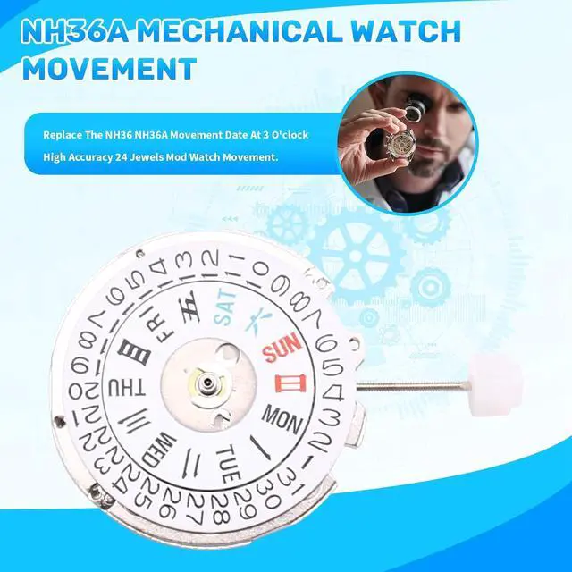 Alt view image 2 of 7 - NH36 Fully Automatic Mechanical Movement China Replaces Japanese NH36 NH36A Movements Date at 3 O' Clock