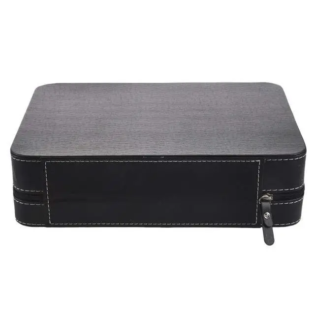 Alt view image 3 of 7 - Portable Watch Box Organizer PU Leather Casket with Zipper Classic Style 10 Grids Multi-Functional Bracelet Display Case
