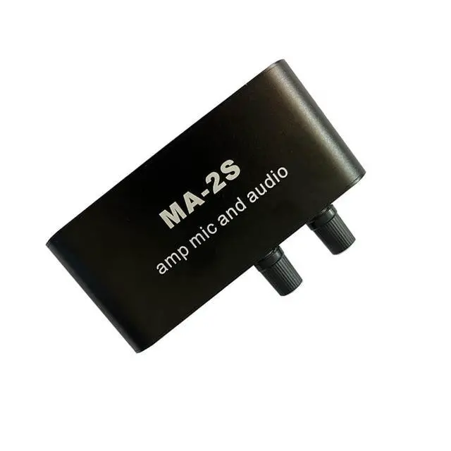 Alt view image 3 of 6 - 6.5mm Dynamic Microphone 3.5mm Condenser Microphone Headphone Amplifier Audio Preamplifier Mixing Board MA-2S