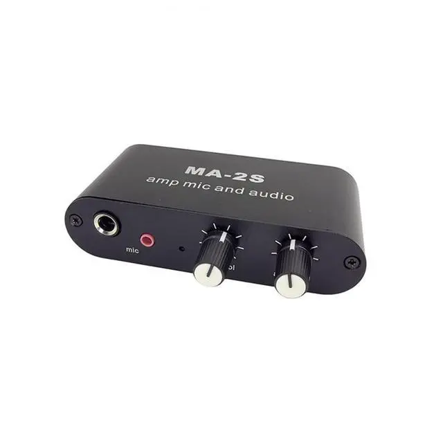 Alt view image 6 of 6 - 6.5mm Dynamic Microphone 3.5mm Condenser Microphone Headphone Amplifier Audio Preamplifier Mixing Board MA-2S