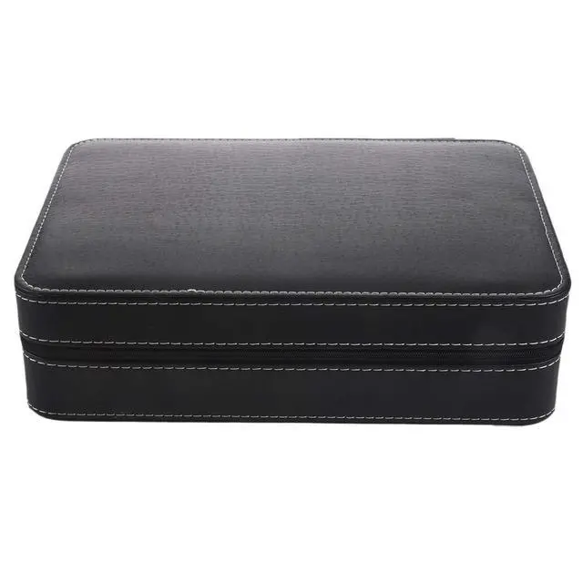 Alt view image 6 of 7 - Portable Watch Box Organizer PU Leather Casket with Zipper Classic Style 10 Grids Multi-Functional Bracelet Display Case