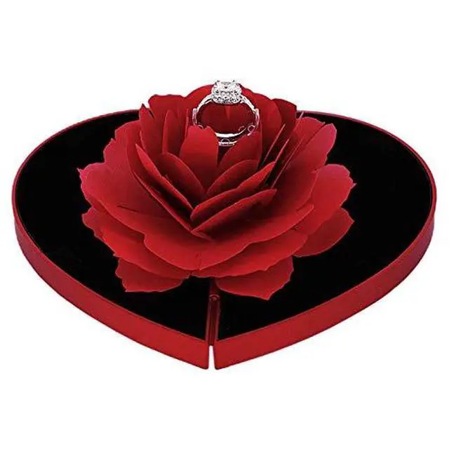 Alt view image 2 of 6 - Rose Flower Rotating Ring Box, Proposal Box, Rose Wedding Engagement Ring Box, Jewelry Storage Box, Valentine's Best Female Gift Box,Love Box, Home Decoration Box (Without Ring)