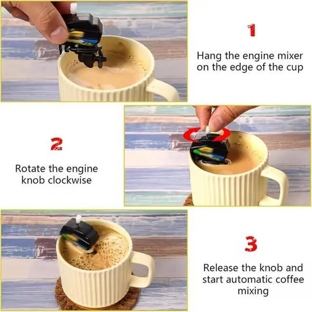 Alt view image 2 of 5 - Boat Motor Coffee Stirrer - Wind Up Mini Boat Motor Coffee Mixer for Cups, Propeller Coffee Stirrer(Stickers Random)