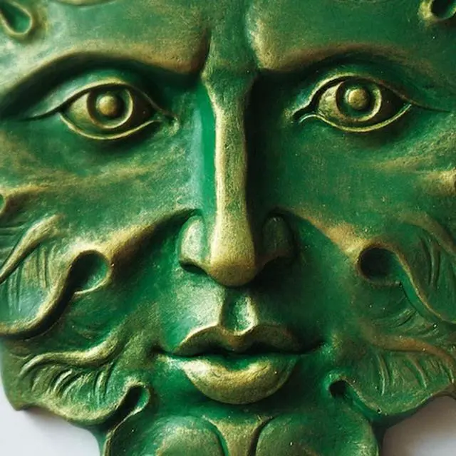 Alt view image 4 of 7 - Yaregelun The Green Man Wall Art Sculpture Premium Quality Cast Iron Wall Plaque,the Green Man,Spring,Fantasy Decorative Sculpture