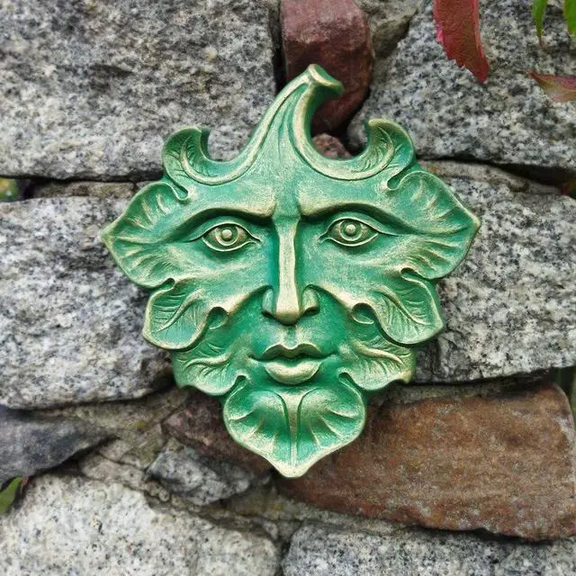 Alt view image 2 of 7 - Yaregelun The Green Man Wall Art Sculpture Premium Quality Cast Iron Wall Plaque,the Green Man,Spring,Fantasy Decorative Sculpture