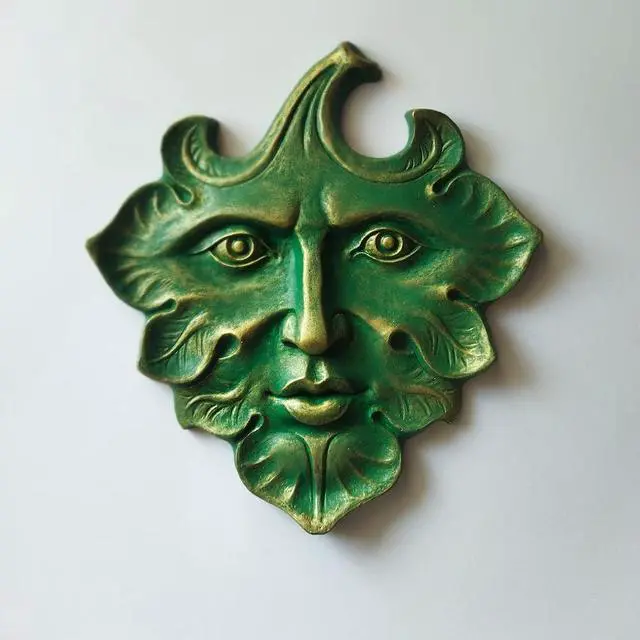 Alt view image 5 of 7 - Yaregelun The Green Man Wall Art Sculpture Premium Quality Cast Iron Wall Plaque,the Green Man,Spring,Fantasy Decorative Sculpture