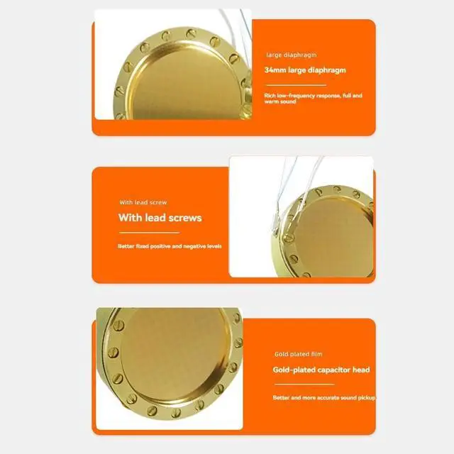 Alt view image 2 of 7 - Microphone Diaphragm Core Capsule Large Diaphragm Condenser Microphone Accessories 34MM for Studio Record