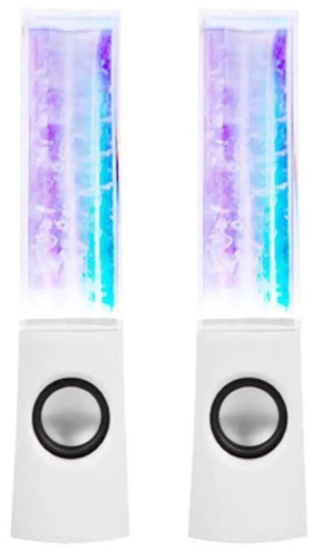 Main image of 2PCS LED Light Speakers Dancing Water Music Fountain Light for PC Laptop for Phone Portable Desk Stereo Speaker White