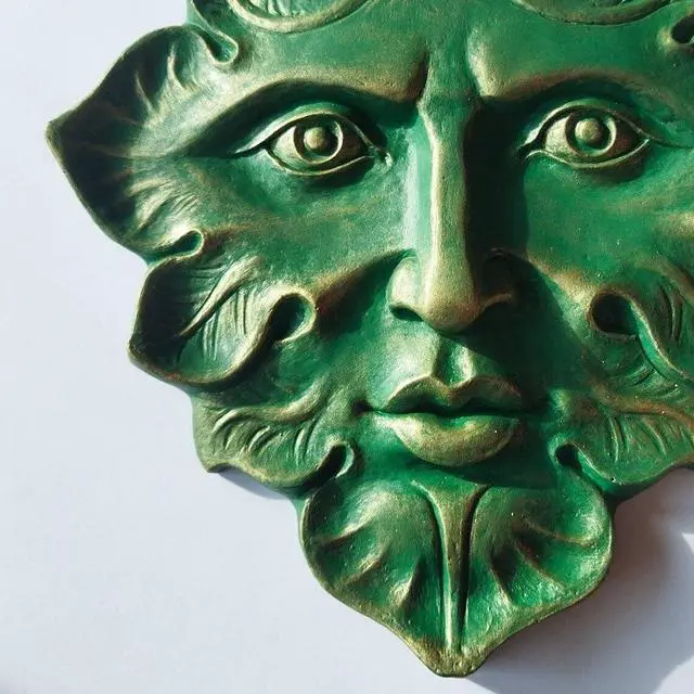 Alt view image 6 of 7 - Yaregelun The Green Man Wall Art Sculpture Premium Quality Cast Iron Wall Plaque,the Green Man,Spring,Fantasy Decorative Sculpture