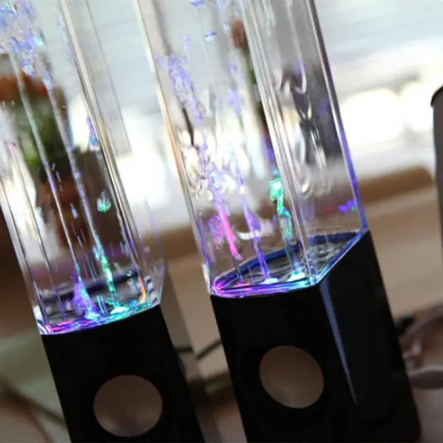 Alt view image 6 of 7 - 2PCS LED Light Speakers Dancing Water Music Fountain Light for PC Laptop for Phone Portable Desk Stereo Speaker White