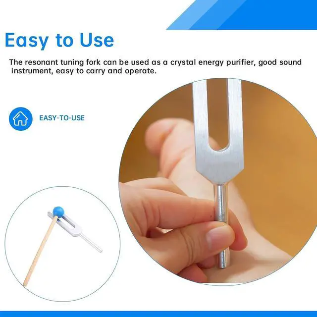 Alt view image 2 of 7 - Tuning Forks Chakra Set, 174Hz/285Hz/396Hz/417Hz/528Hz/639Hz/741Hz/852Hz/963Hz,for Healing Chakra,Sound Therap Silver