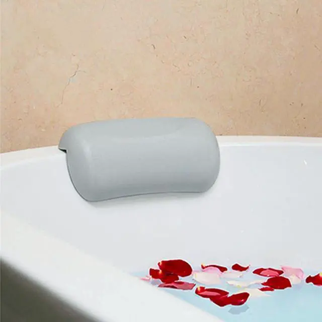 Alt view image 3 of 7 - SPA Bath Pillow Non-Slip Bathtub Headrest Soft Waterproof Bath with Suction Cups Bath Neck Cushion Black