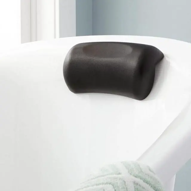 Alt view image 6 of 7 - SPA Bath Pillow Non-Slip Bathtub Headrest Soft Waterproof Bath with Suction Cups Bath Neck Cushion Black