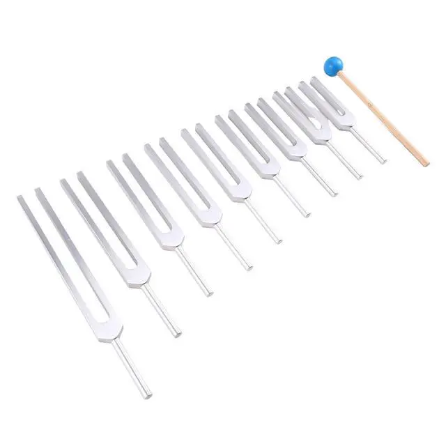 Alt view image 4 of 7 - Tuning Forks Chakra Set, 174Hz/285Hz/396Hz/417Hz/528Hz/639Hz/741Hz/852Hz/963Hz,for Healing Chakra,Sound Therap Silver