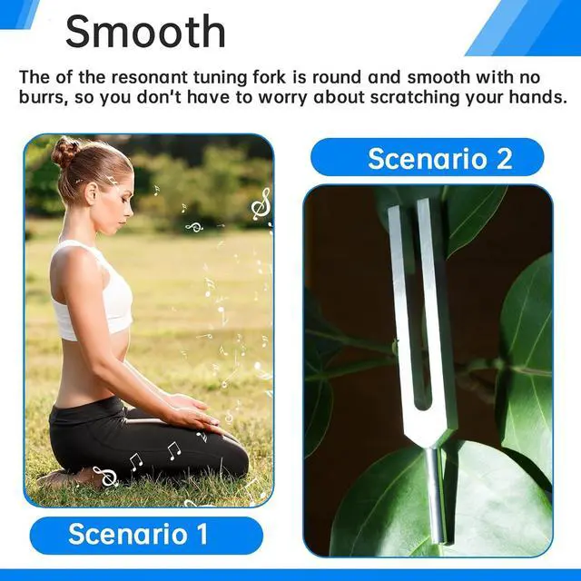 Alt view image 5 of 7 - Tuning Forks Chakra Set, 174Hz/285Hz/396Hz/417Hz/528Hz/639Hz/741Hz/852Hz/963Hz,for Healing Chakra,Sound Therap Silver
