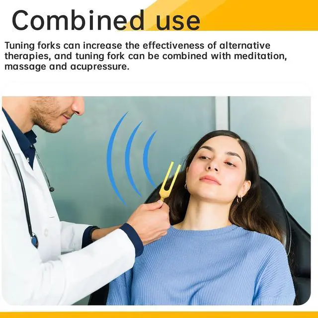 Alt view image 2 of 7 - Tuning Forks Chakra Set, 174Hz/285Hz/396Hz/417Hz/528Hz/639Hz/741Hz/852Hz/963Hz,for Healing Chakra,Sound Therap Gold