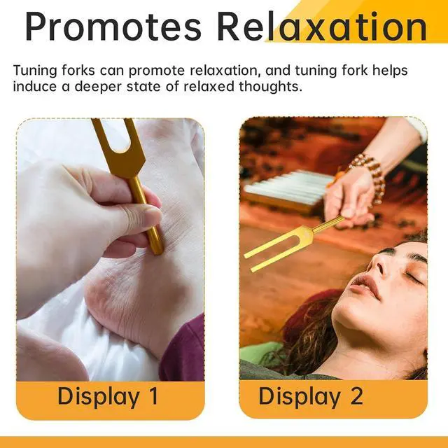 Alt view image 3 of 7 - Tuning Forks Chakra Set, 174Hz/285Hz/396Hz/417Hz/528Hz/639Hz/741Hz/852Hz/963Hz,for Healing Chakra,Sound Therap Gold