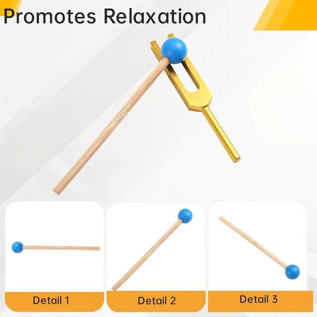 Alt view image 6 of 7 - Tuning Forks Chakra Set, 174Hz/285Hz/396Hz/417Hz/528Hz/639Hz/741Hz/852Hz/963Hz,for Healing Chakra,Sound Therap Gold