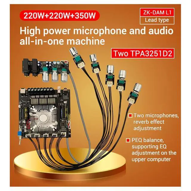 Alt view image 2 of 7 - -Dam L1 2x220W&350W 2.1Channel BT Digital Power Amplifier Board TPA3251D2 Low Noise Audio Amplifier Module,B