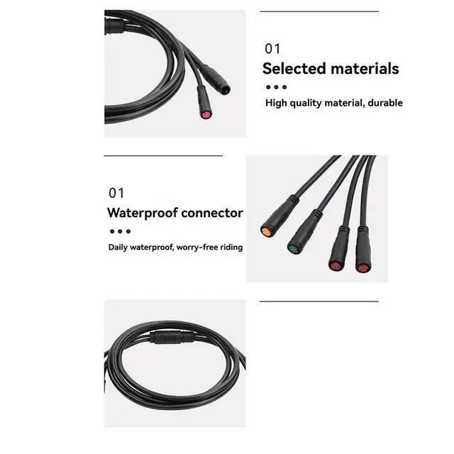 Alt view image 6 of 6 - Electric Bicycle Cable 1TO5 Waterproof Cable Leads Wires for KT Controller Motor Throttle Brake Display