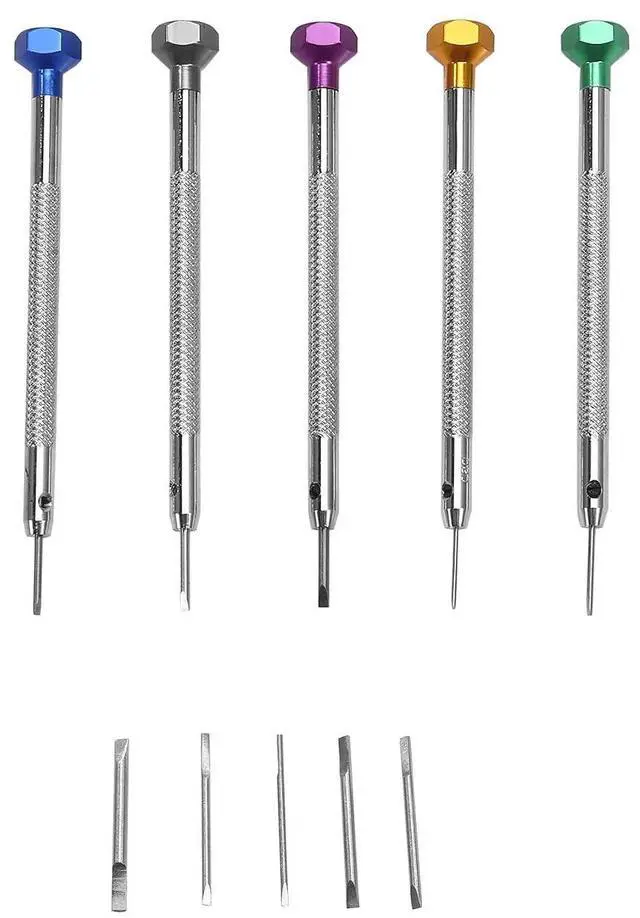 Main image of 5Pcs/Set 0.8-1.6mm Steel Screwdriver for Watch Repairing Portable Watch Tools Band Removal with Pins Watchmaker Tools