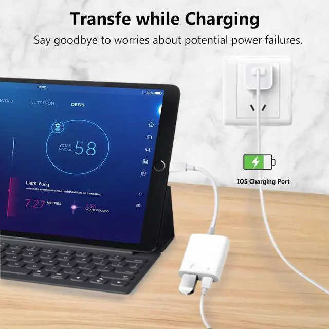 Alt view image 4 of 7 - Lightning to USB Camera Adapter with Charging Port for iPhone Portable USB 3.0 Female OTG Cable for iPad to Connect Card Reader USB Flash Drive U Disk Microphone Keyboard Mouse Hubs Midi