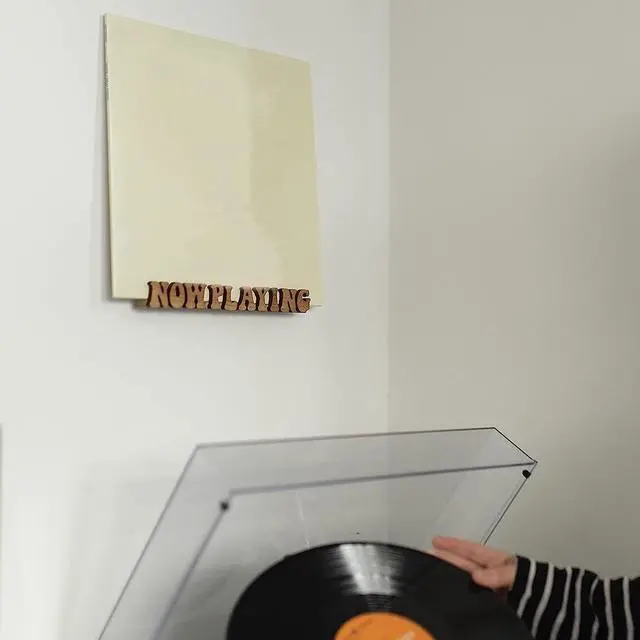 Alt view image 2 of 6 - Now Playing Vinyl Record Stand Display Wall Mount Solid Wood Album Shelf Bracket Hanging Storage LP Holder for Music