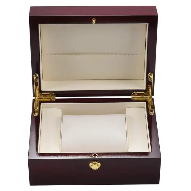 Alt view image 2 of 7 - Large Size Wood Lacquered Glossy Single Watch Box with PU Leather Cushion