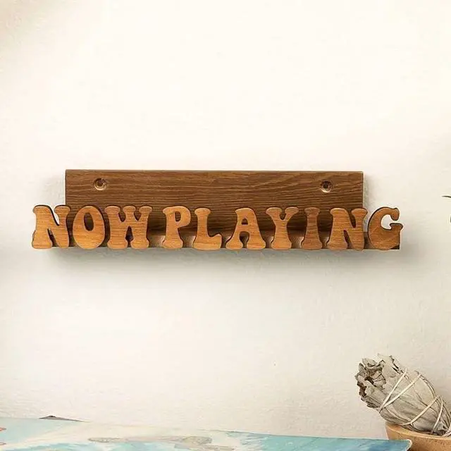 Alt view image 3 of 6 - Now Playing Vinyl Record Stand Display Wall Mount Solid Wood Album Shelf Bracket Hanging Storage LP Holder for Music