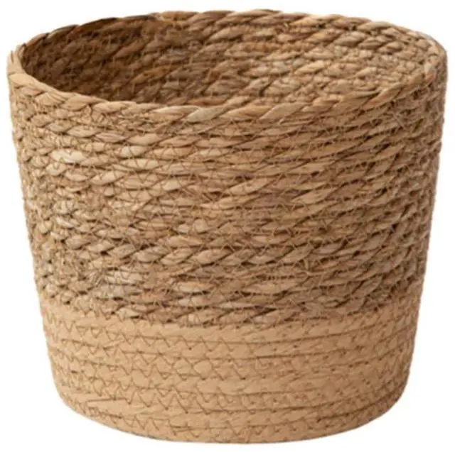 Main image of Straw Weaving Flower Plant Pot Wicker Basket Rattan Flowerpot Storage Basket Handmade Woven Planter Basket Easy Install M