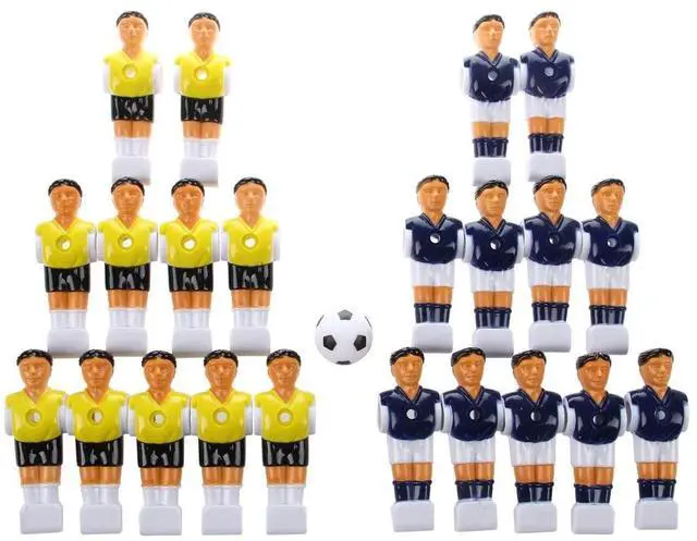 Main image of 22Pcs Foosball Man Table Guys Man Soccer Player Part Yellow+Royal Blue with Ball