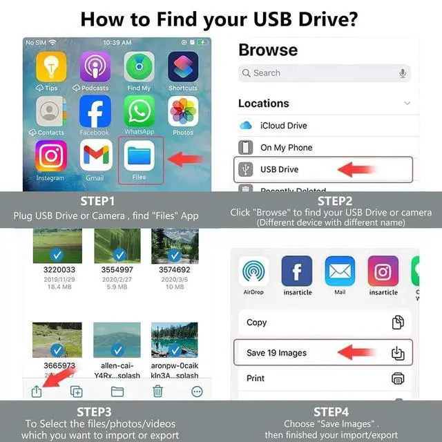 Alt view image 7 of 7 - Lightning to USB Camera Adapter with Charging Port for iPhone Portable USB 3.0 Female OTG Cable for iPad to Connect Card Reader USB Flash Drive U Disk Microphone Keyboard Mouse Hubs Midi